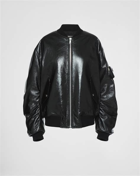 prada nappa leather bomber|Prada nappa leather jacket.